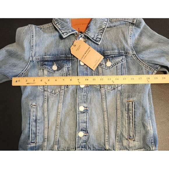 Lucky Brand Tomboy Trucker Denim Jacket Blue Womens Medium Retail $99 NWT - Picture 14 of 15